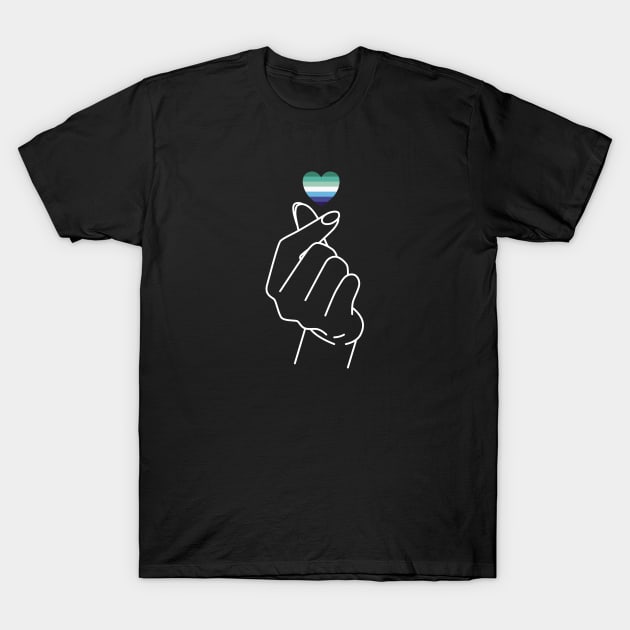 MLM Gay Man Pride Flag Korean Love Sign T-Shirt by superdupertees